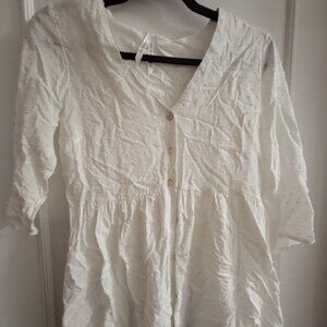 Seraphine White Confetti Fleck Maternity & Nursing Blouse - Size 2 (US S)